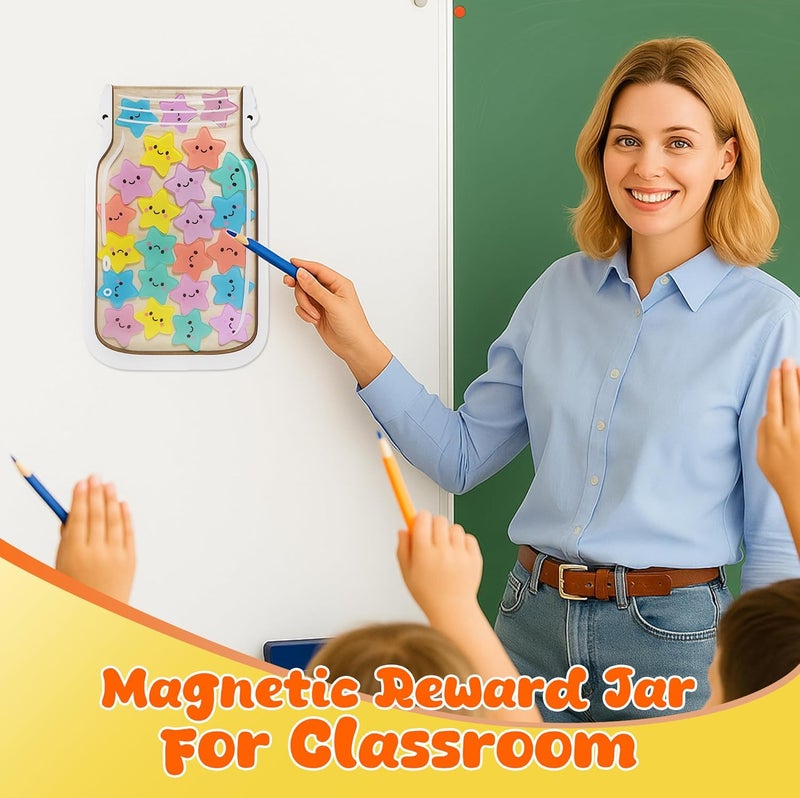 Yoink Reward Jar for Classroom Board, Magnetic Star Jar Incentive System for Kids with 24 Colorful, Classroom Positive Behavior Jar for Kids, Potty Training Chart Reward for Boys Girls - Image 4